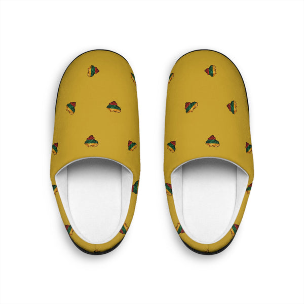 Lithuanian Wooden Heart Design Men's Indoor Slippers