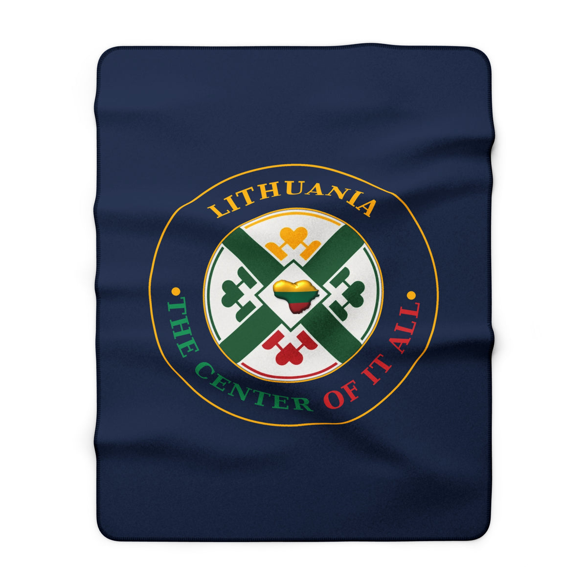 Lithuania Center of It All Sherpa Fleece Blanket, Design 6 | Cozy Lithuania Throw Blanket