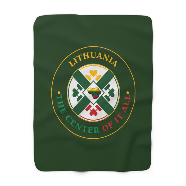 Lithuania Center of It All Sherpa Fleece Blanket, Design 9 | Cozy Lithuania Throw Blanket