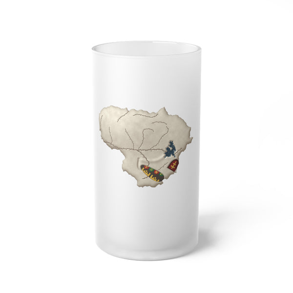 Skull of Lithuania Frosted Glass Beer Mug 16 oz | Lithuania Beer Stein