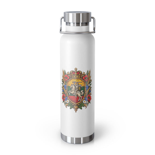Lithuanian Royal Crest Copper Vacuum Insulated Bottle, 22oz