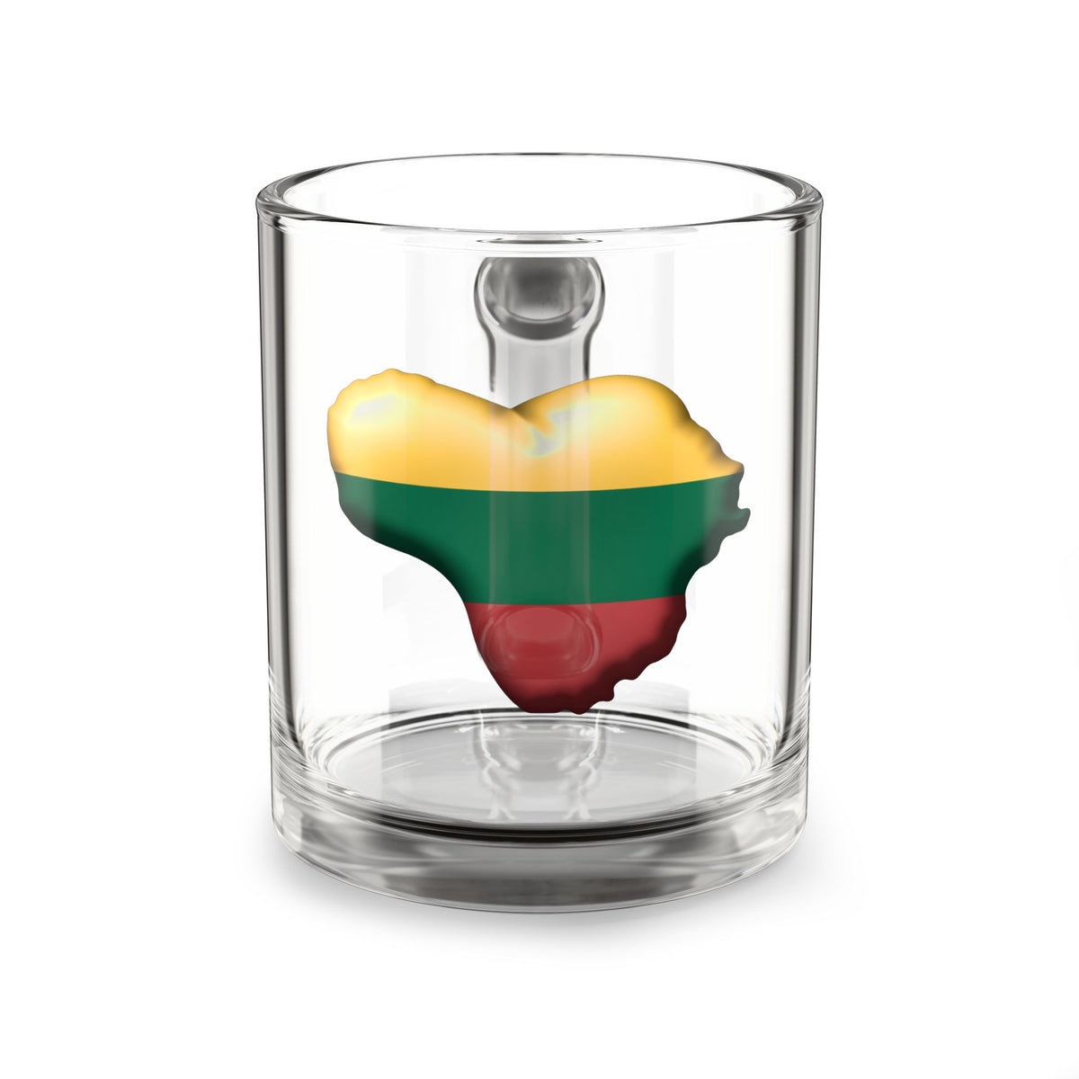 Heart of Lithuania Clear Glass Coffee Mug 10 oz, Design 3 | Lithuania Tea & Latte Mug