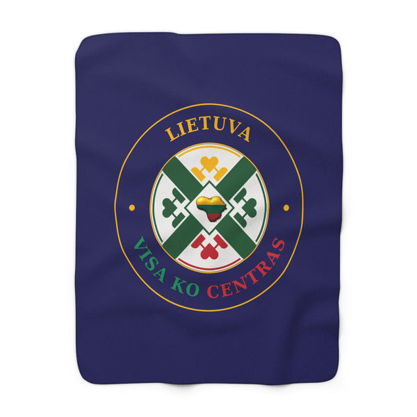 Lithuania Center of It All Sherpa Fleece Blanket, Design 13 | Cozy Lithuania Throw Blanket