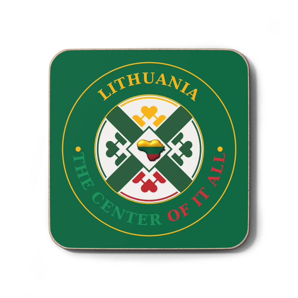 Lithuanian Center of it All Hardboard Back Coaster
