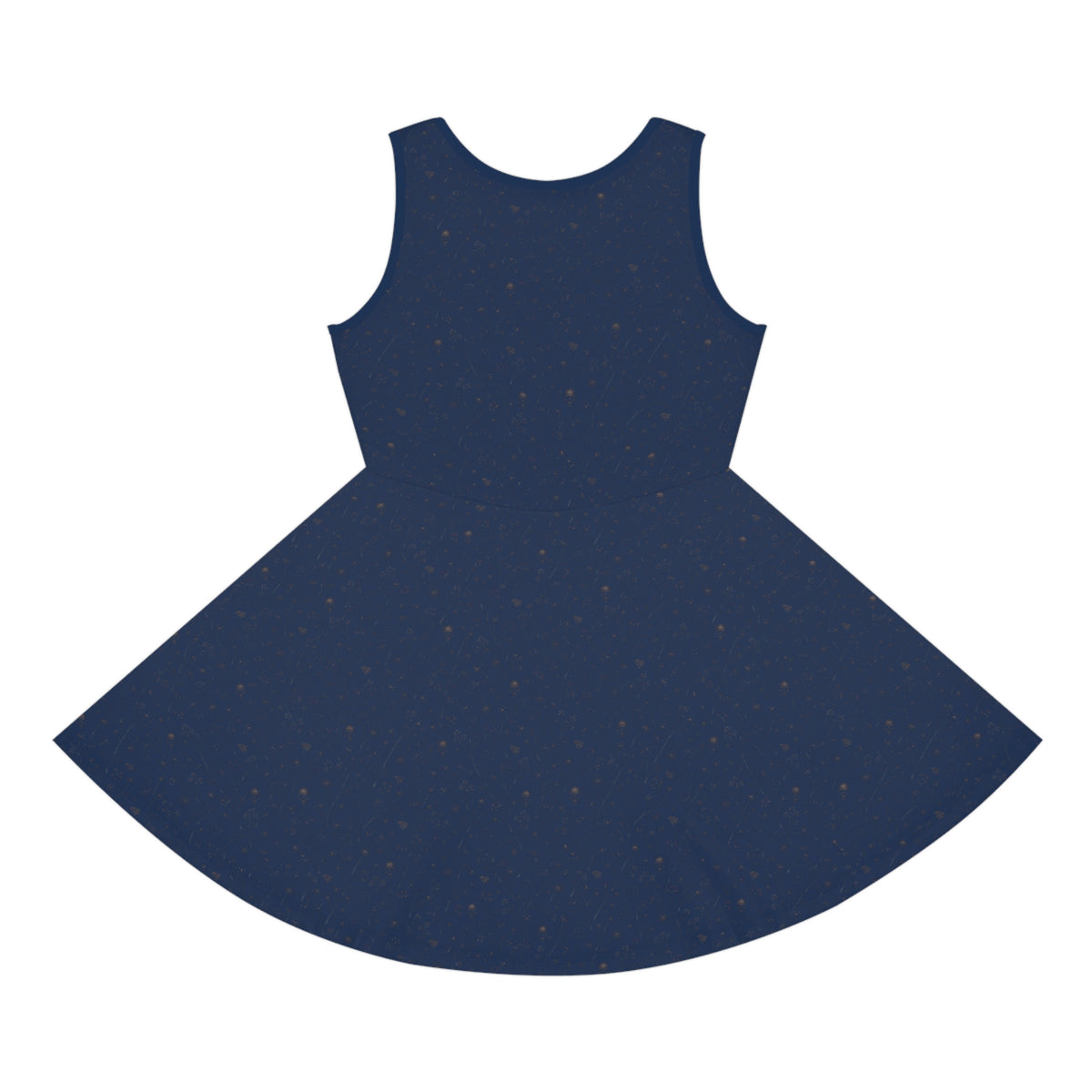 Navy Blue Print Girls' Sleeveless Sundress