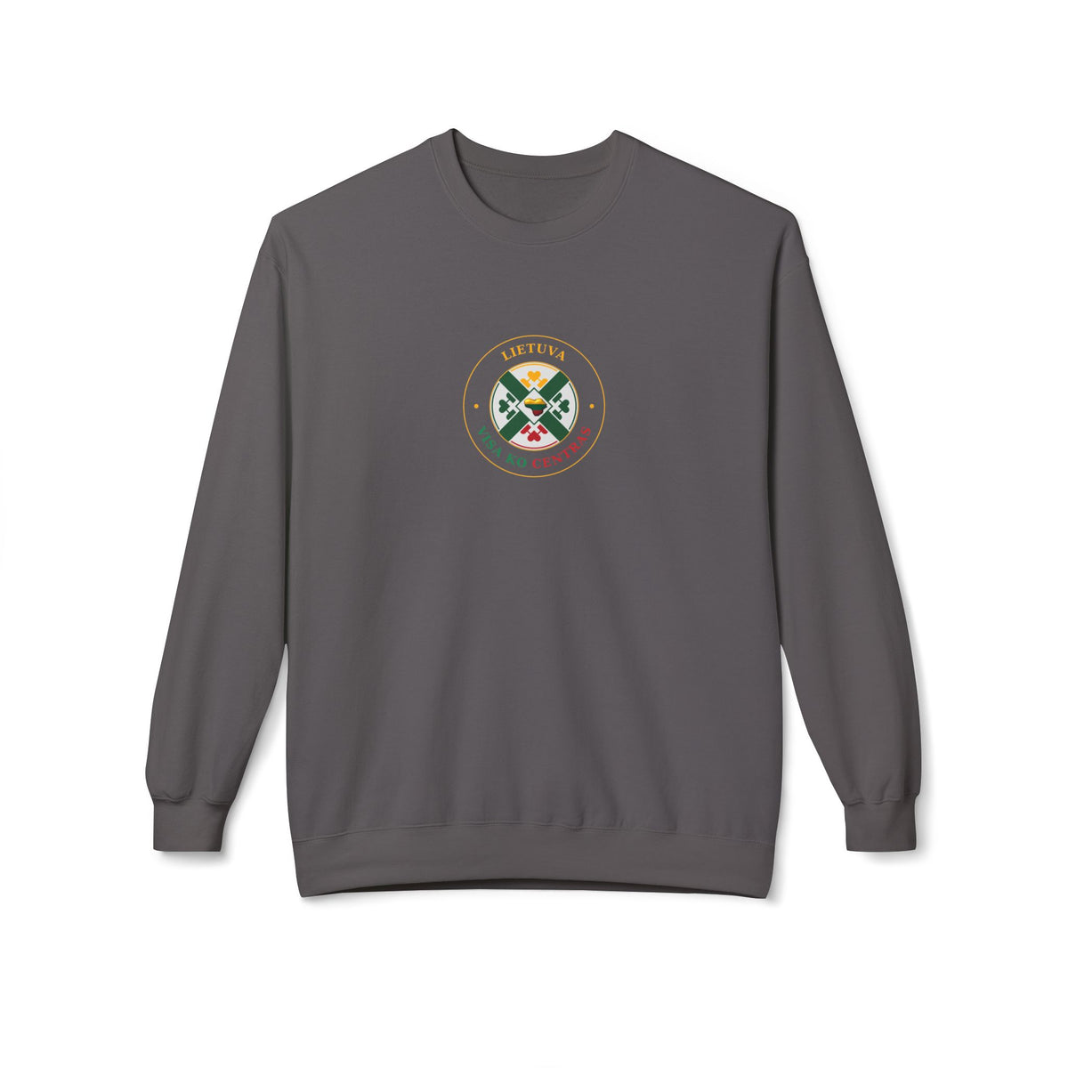 Unisex Midweight Softstyle Fleece Crewneck Sweatshirt Lithuanian Center of it All Lithuanian Language