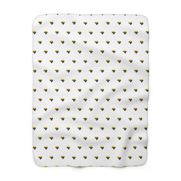Heart of Lithuania Sherpa Fleece Blanket | Cozy Lithuania Throw Blanket
