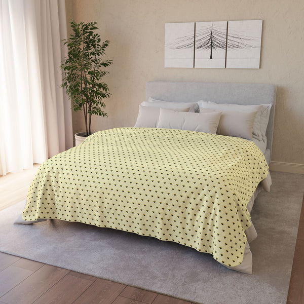 Heart of Lithuania Heavy Fleece Sherpa Blanket, Design 3 | Plush Lithuania Throw