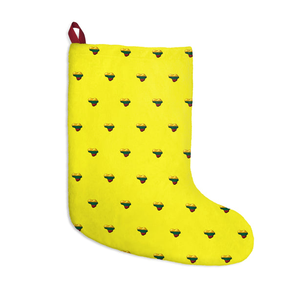 Heart of Lithuania Christmas Stocking, Design 2 | Lithuania Fleece Holiday Stocking