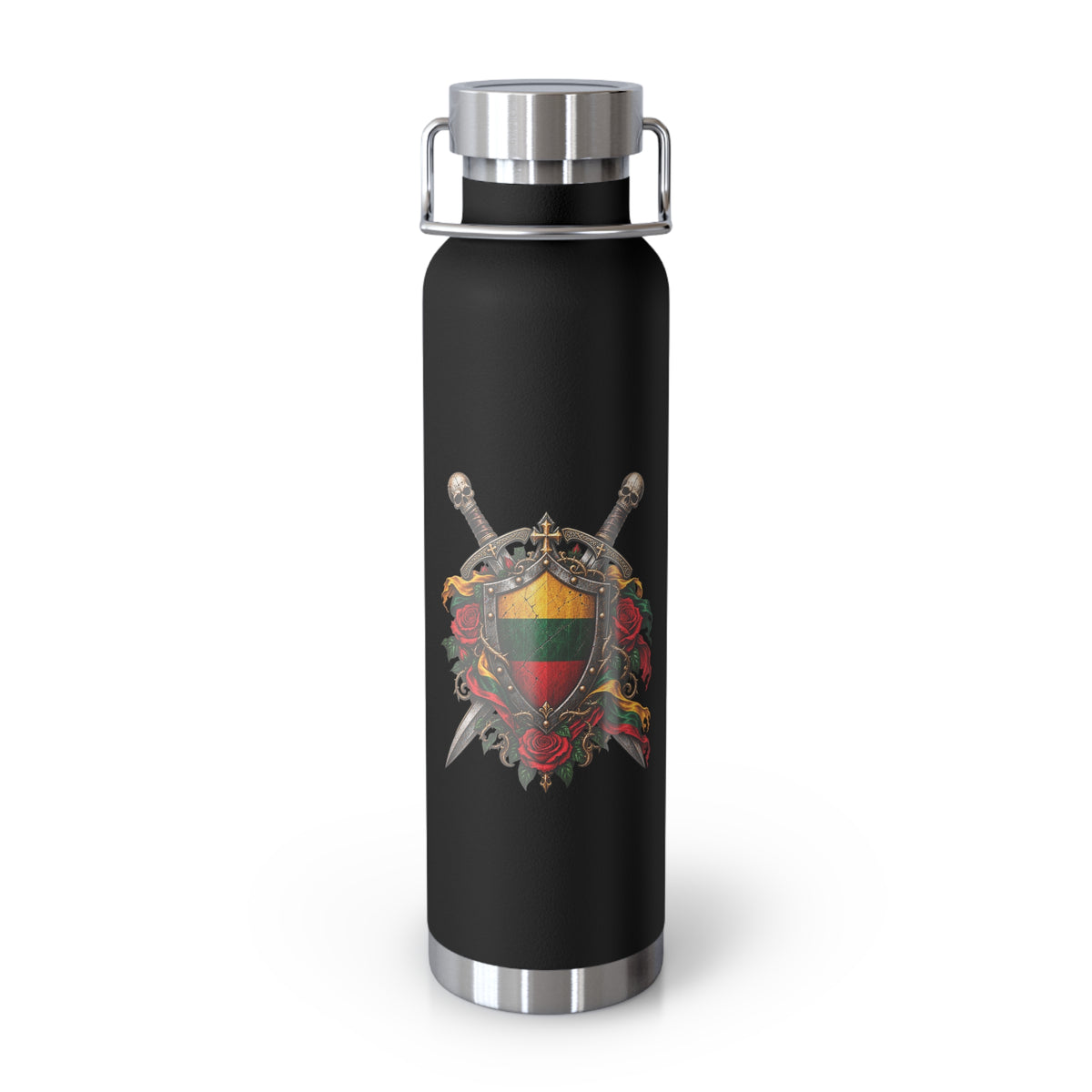Lithuanian Crest Copper Vacuum Insulated Bottle, 22oz