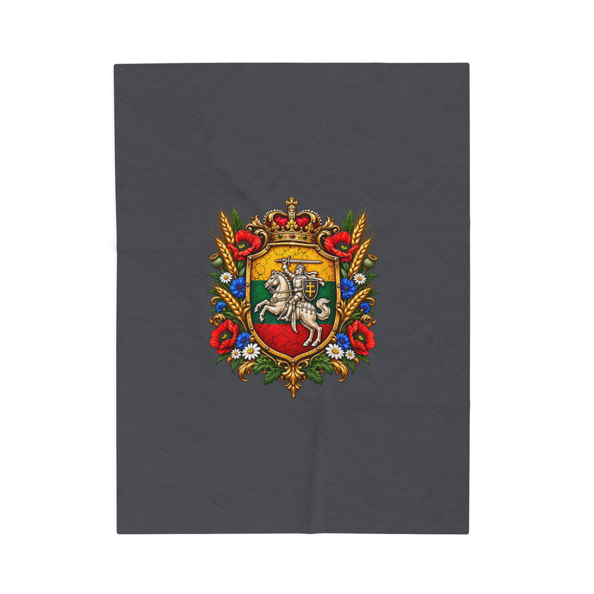 Lithuanian Royal Crest Velveteen Plush Blanket