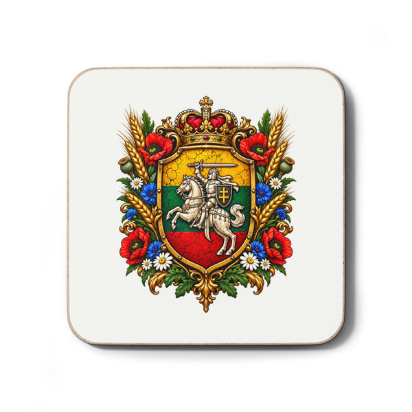 Lithuanian Royal Crest Hardboard Back Coaster