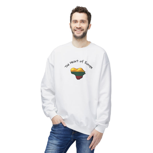 Unisex Midweight Softstyle Fleece Crewneck Sweatshirt Lithuanian Heart of Europe