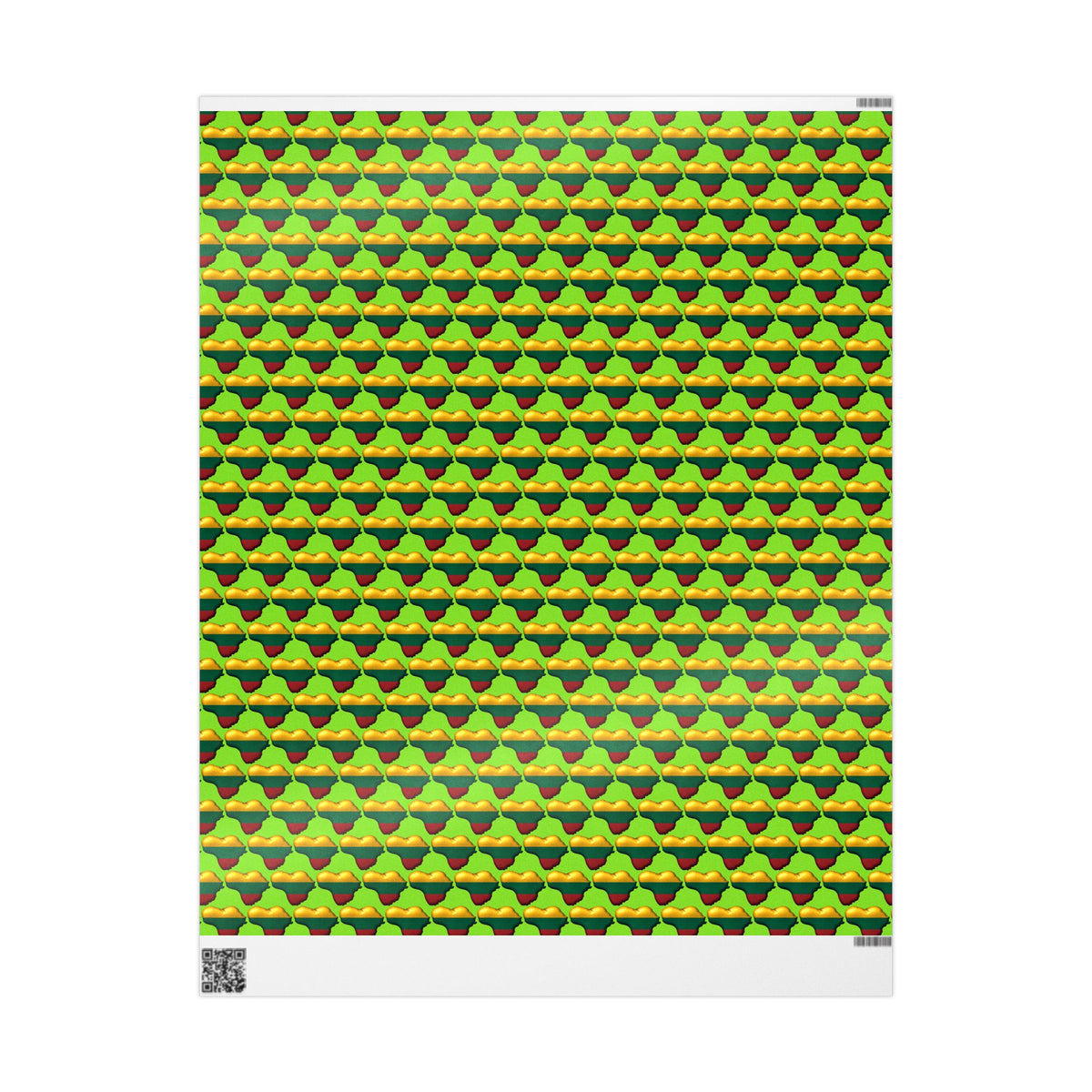 Heart of Lithuania Wrapping Paper | Lithuania Heart Gift Wrap