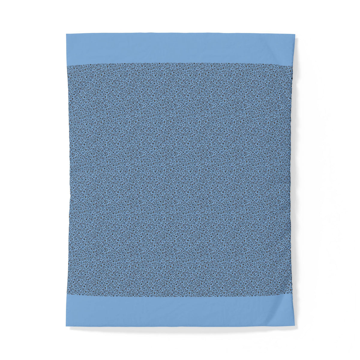 Sky Blue Floral Pattern Cotton Duvet Cover