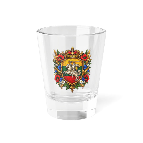 Lithuanian Heraldic Shield Coat of Arms Shot Glass, Design 2