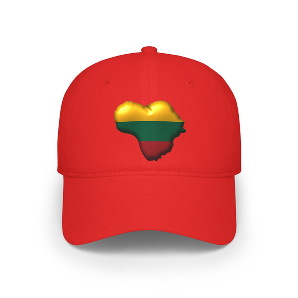 Heart of Lithuania Low-Profile Cap | Lithuanian Flag Map Baseball Cap