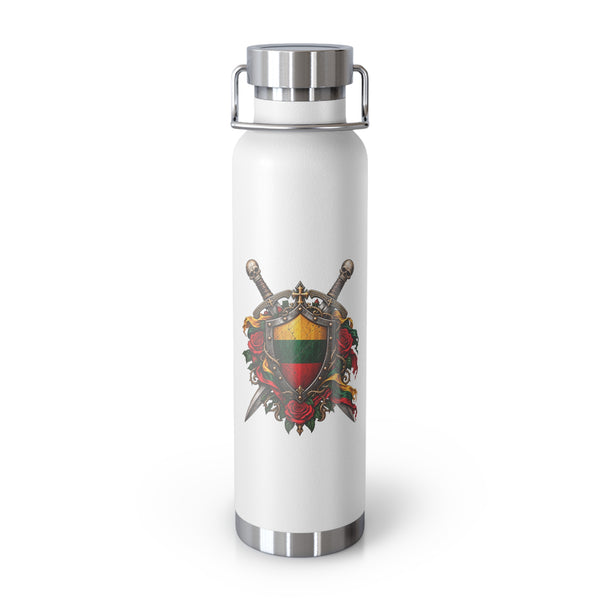 Lithuanian Crest Copper Vacuum Insulated Bottle, 22oz