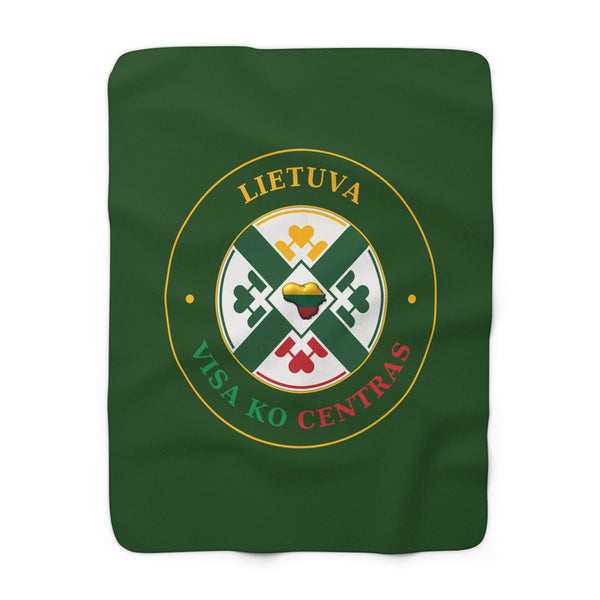 Lithuania Center of It All Sherpa Fleece Blanket, Design 11 | Cozy Lithuania Throw Blanket