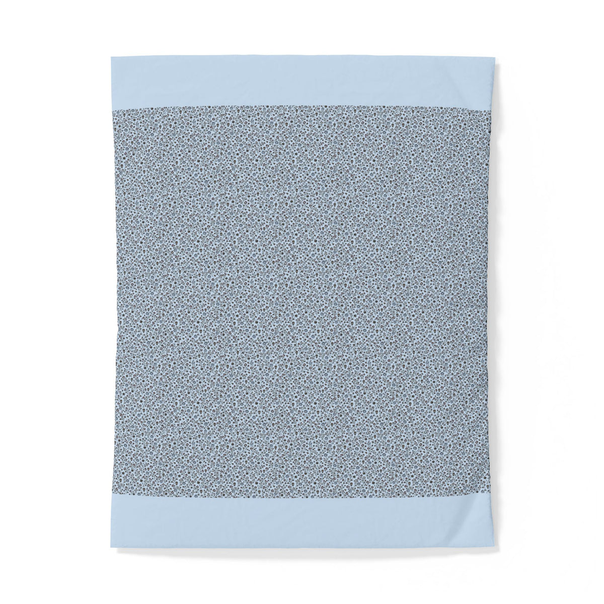 Soft Blue Floral Pattern Cotton Duvet Cover