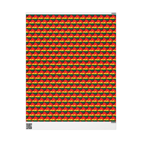Heart of Lithuania Wrapping Paper, Style 3 | Lithuania Heart Gift Wrap