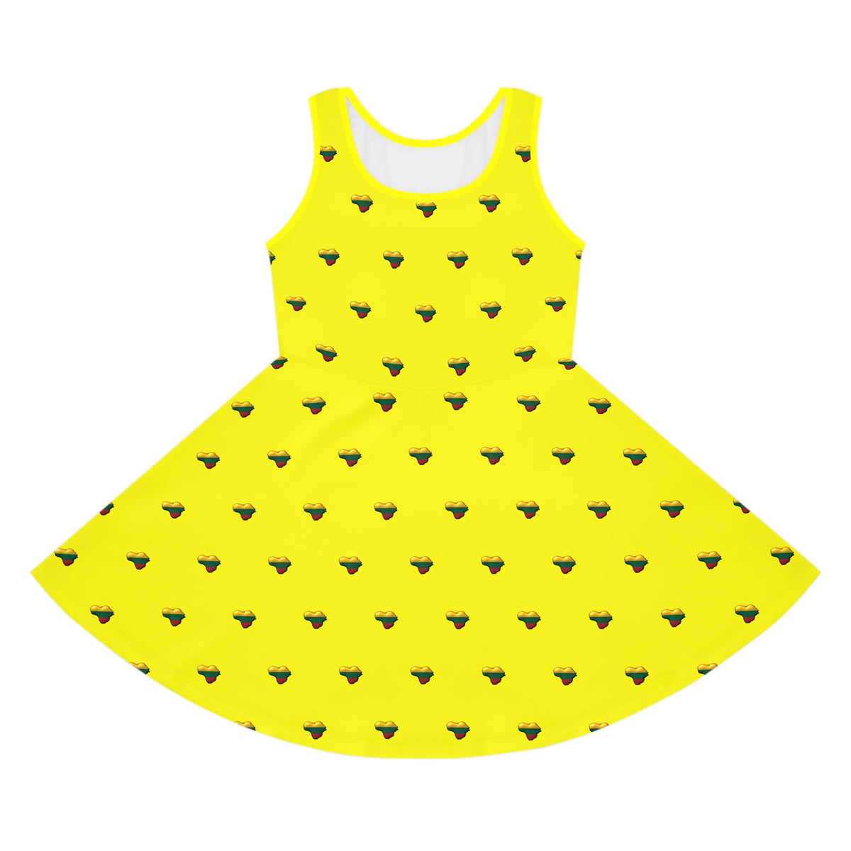 Heart of Lithuania Girls' Sundress | Lithuania Heart Print Dress