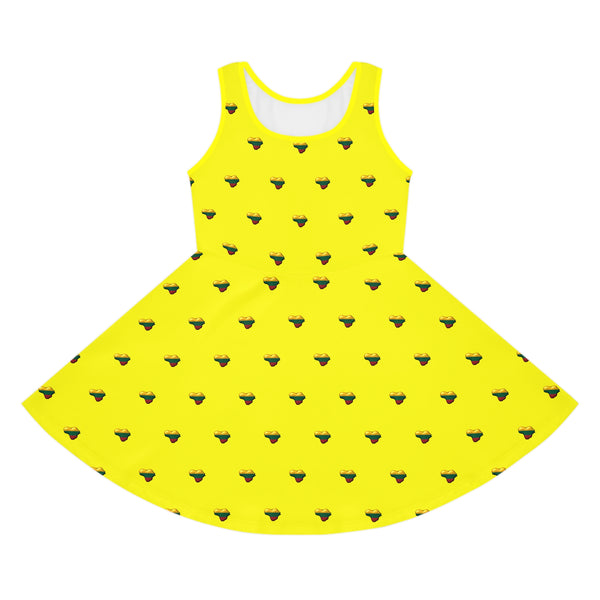 Heart of Lithuania Girls' Sundress | Lithuania Heart Print Dress