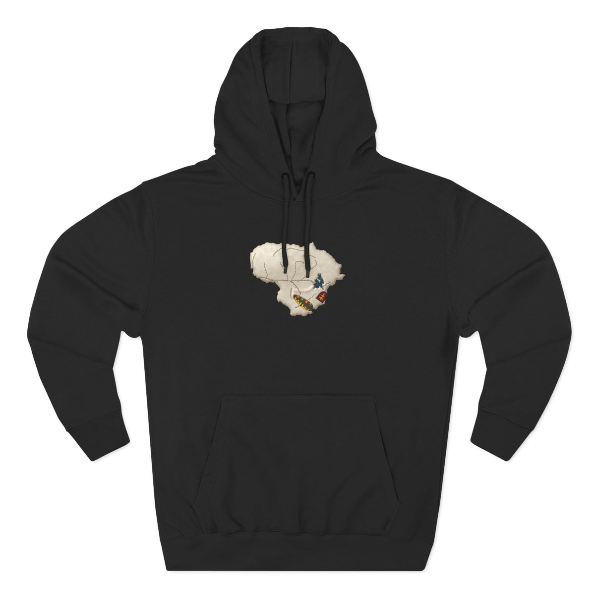 Skull of Lithuania Hoodie, Style 2 | Embroidered Center of It All Emblem