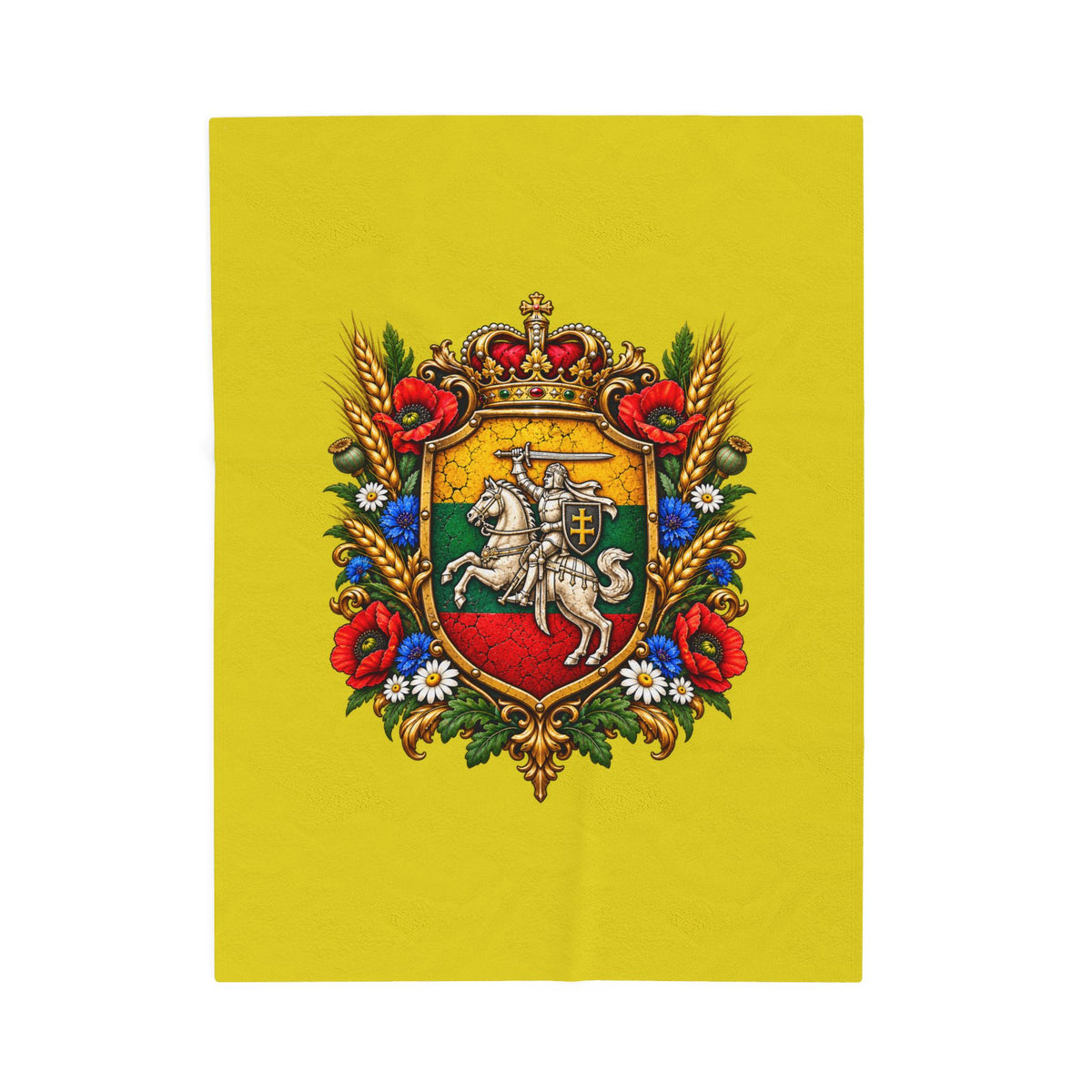 Lithuanian Royal Crest Velveteen Plush Blanket