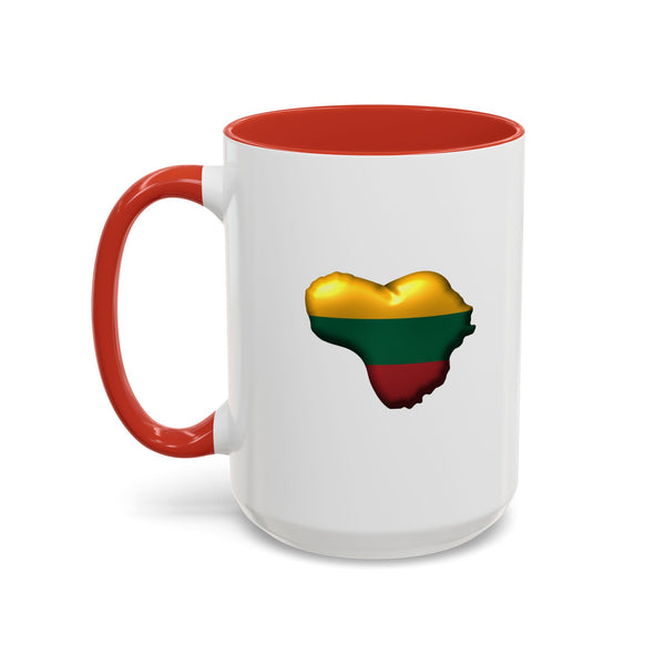 Heart of Lithuania Two-Tone Coffee Mug | Lithuania Accent Mug 11 & 15 oz
