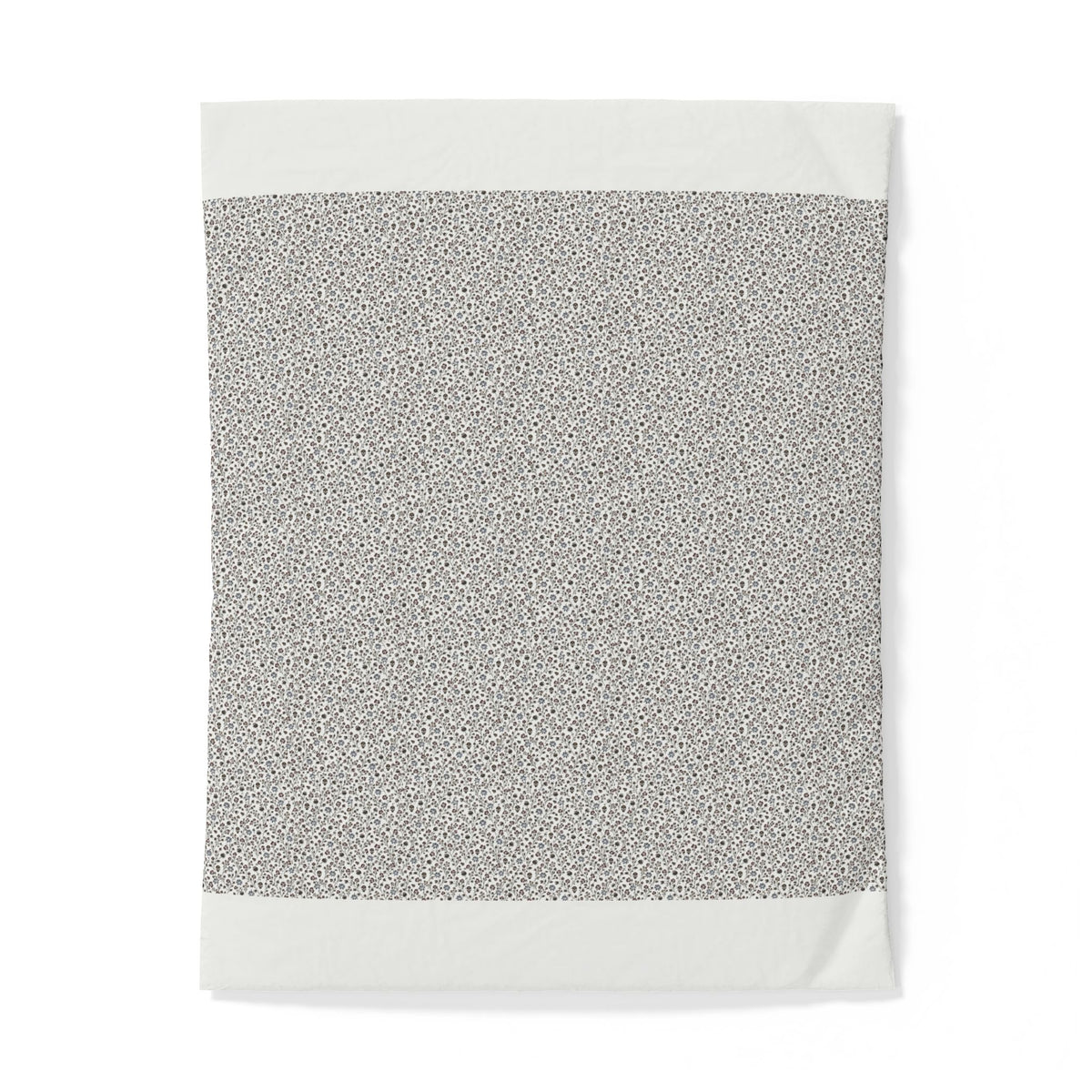Crisp White Floral Pattern Cotton Duvet Cover