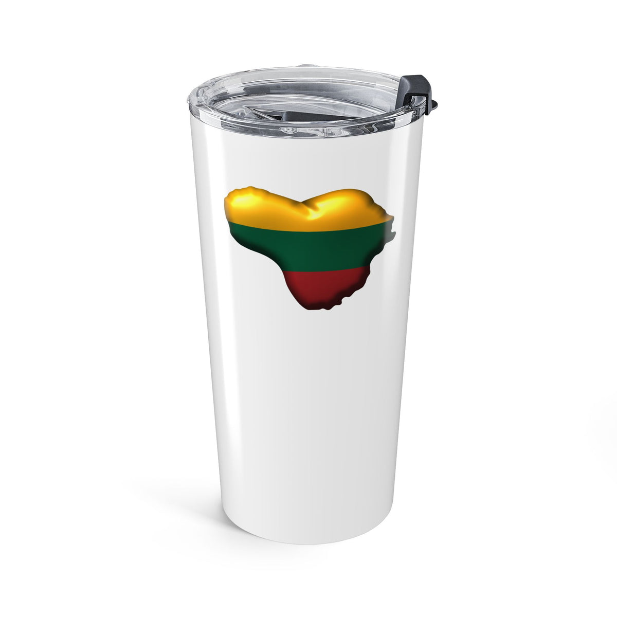 Heart of Lithuania Tumbler 20 oz | Lithuanian Flag Heart Travel Mug