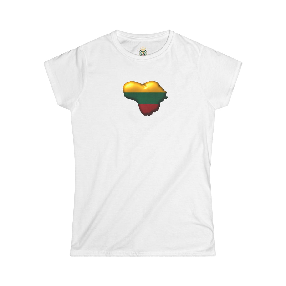 Heart of Lithuania Minimal Crew Neck Tee | Simple Lithuania T-Shirt