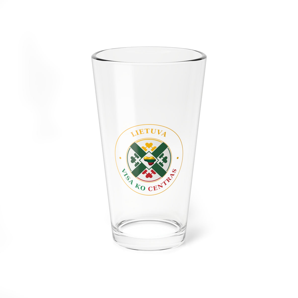 Lithuania Center of It All Mixing Glass 16 oz, Design 2 | Lithuania Cocktail Shaker Glass