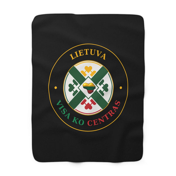 Lithuania Center of It All Sherpa Fleece Blanket, Design 8 | Cozy Lithuania Throw Blanket