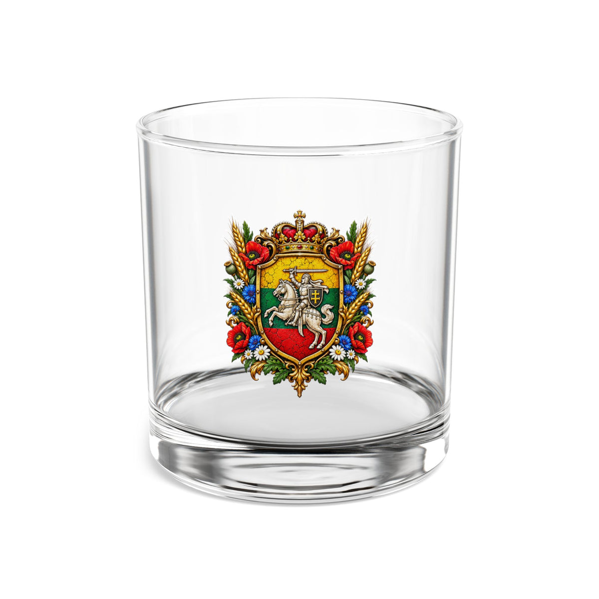 Lithuanian Royal Crest Rocks Glass, 10oz