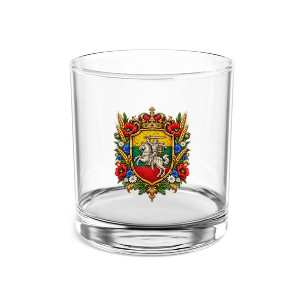Lithuanian Royal Crest Rocks Glass, 10oz