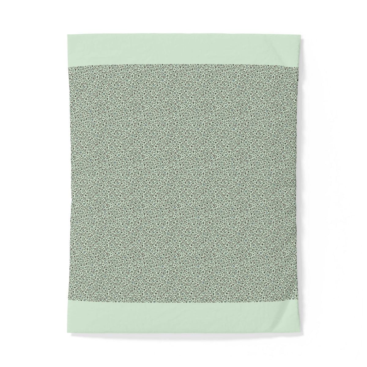 Pale Mint Green Floral Pattern Cotton Duvet Cover