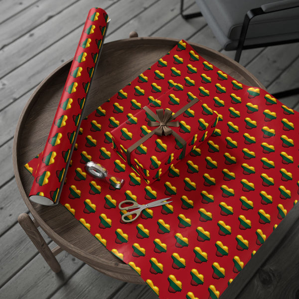 Heart of Lithuania Gift Wrap Paper, Style 2 | Satin or Matte Lithuania Wrapping Paper