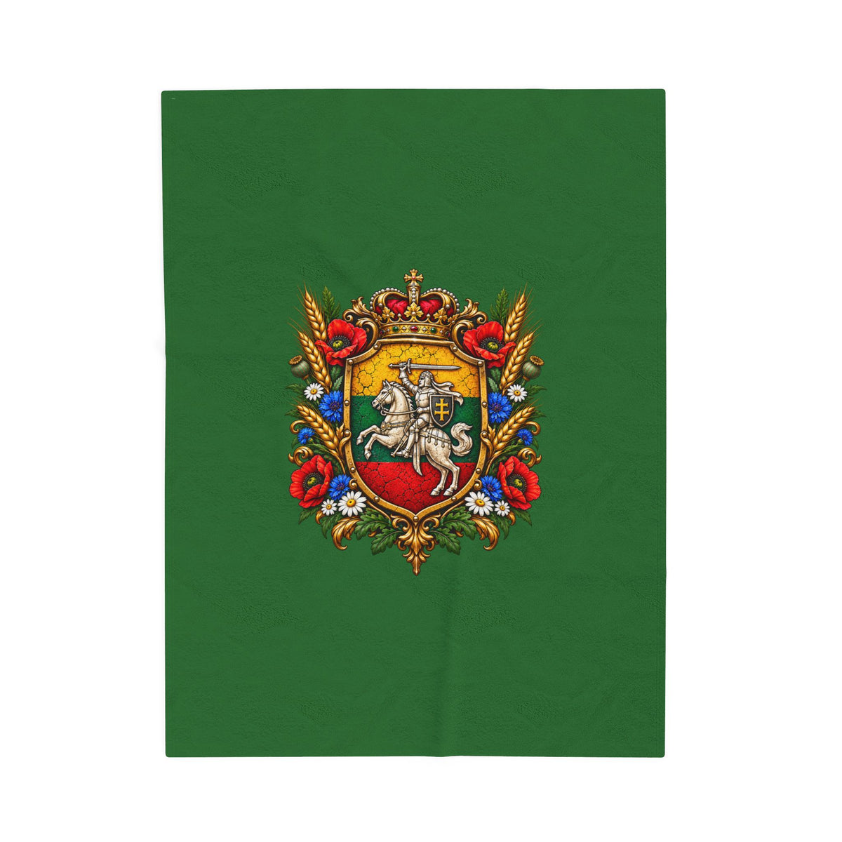 Lithuanian Royal Crest Velveteen Plush Blanket