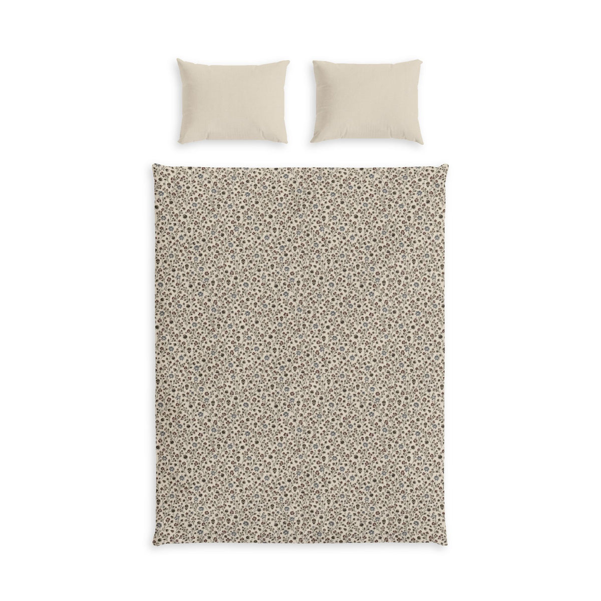 Natural Linen Cotton Bed Set with Neutral Speckled Pattern