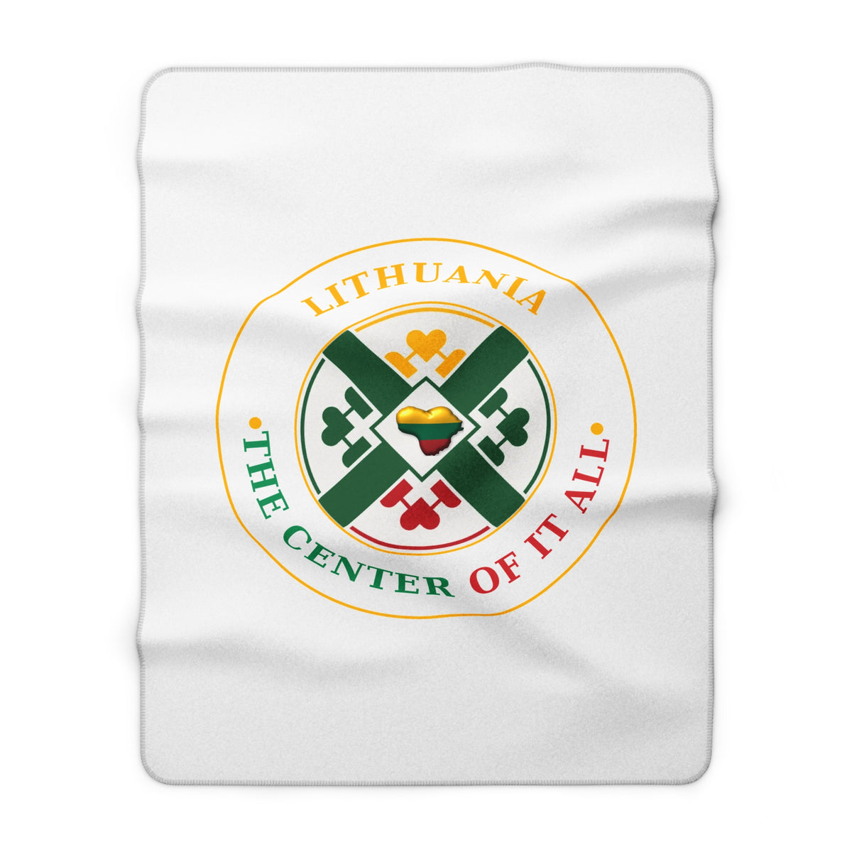 Lithuania Center of It All Sherpa Fleece Blanket, Design 7