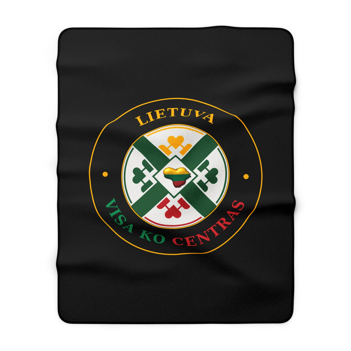 Lithuania Center of It All Sherpa Fleece Blanket, Design 8 | Cozy Lithuania Throw Blanket
