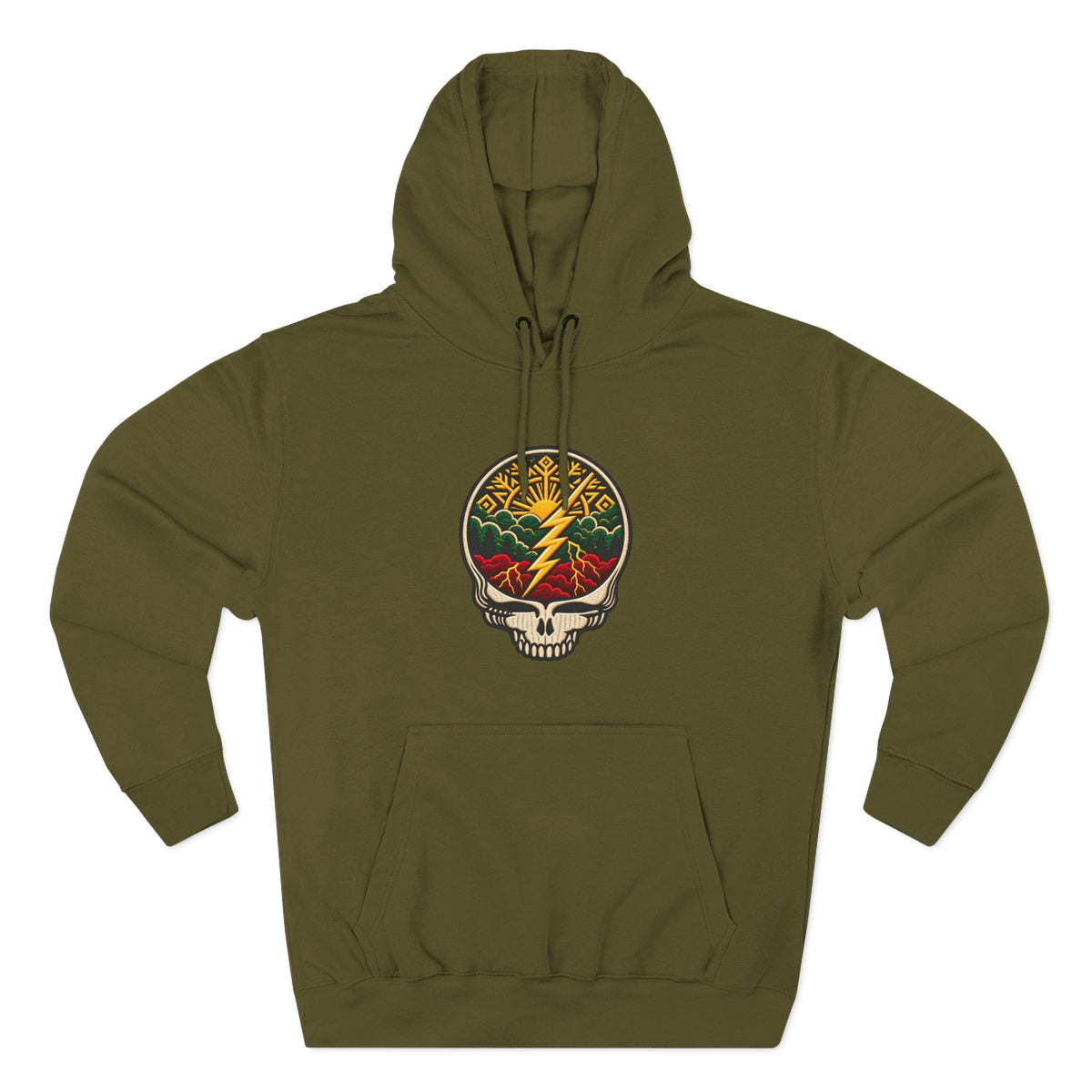 Lithuanian Inspired Lightning Bolt Design, front, The Center of it All, back