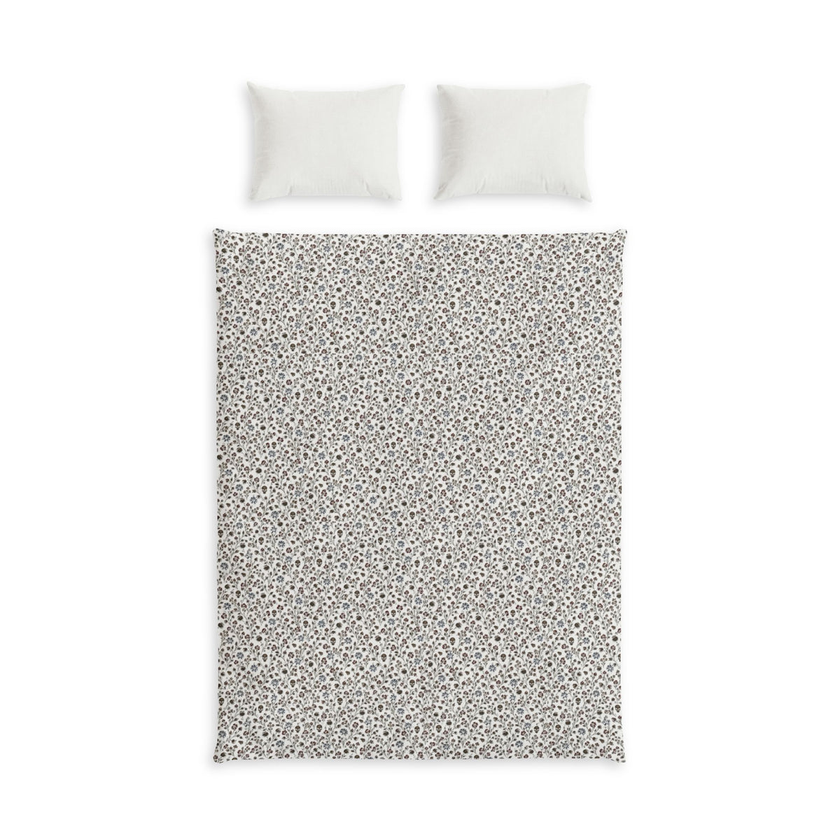 Crisp White Floral Cotton Bed Set