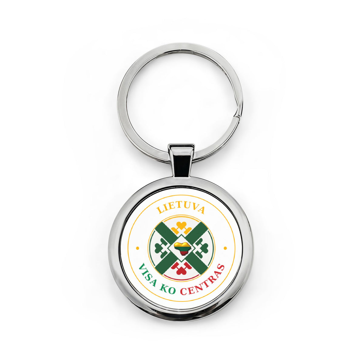 Lithuania Center of It All Keychain | Stainless Steel Lithuania Key Ring