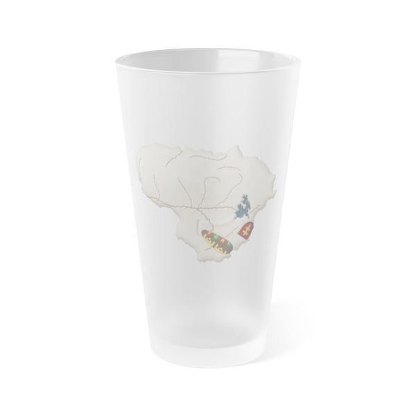 Lithuania Center of It All Frosted Pint Glass 16 oz, Design 2 | Lithuania Beer Glass