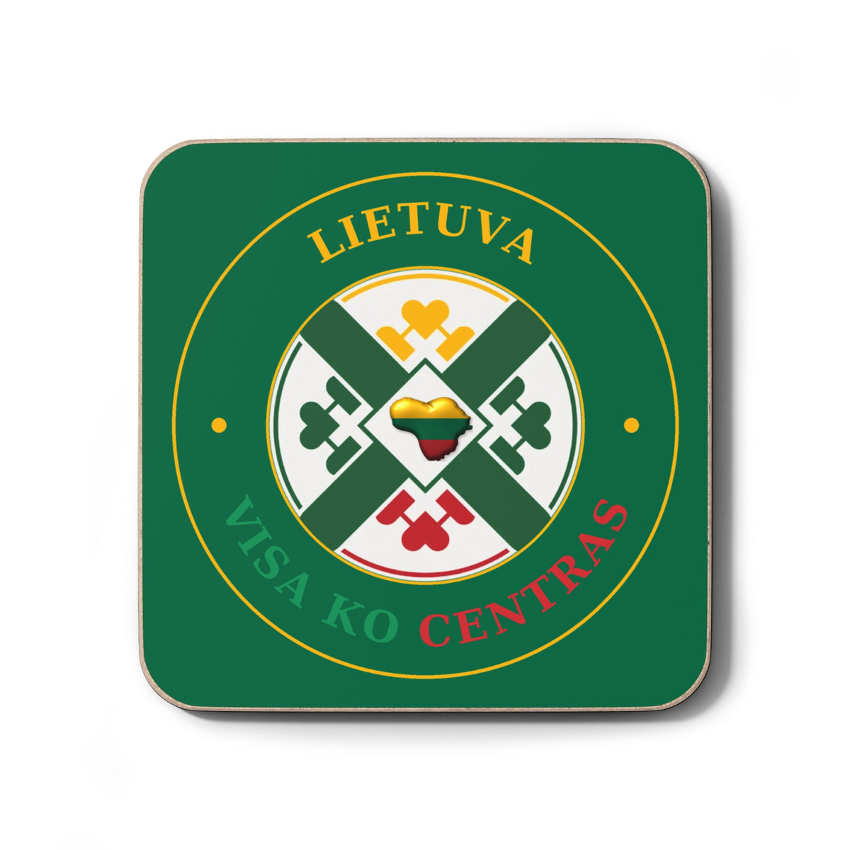 Lithuania Vis Ko Centras Hardboard Back Coaster