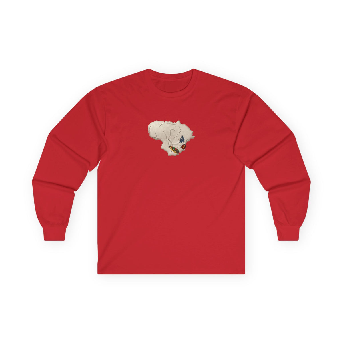 Skull of Lithuania Long Sleeve T-Shirt, Style 2 | Unisex Cotton Tee