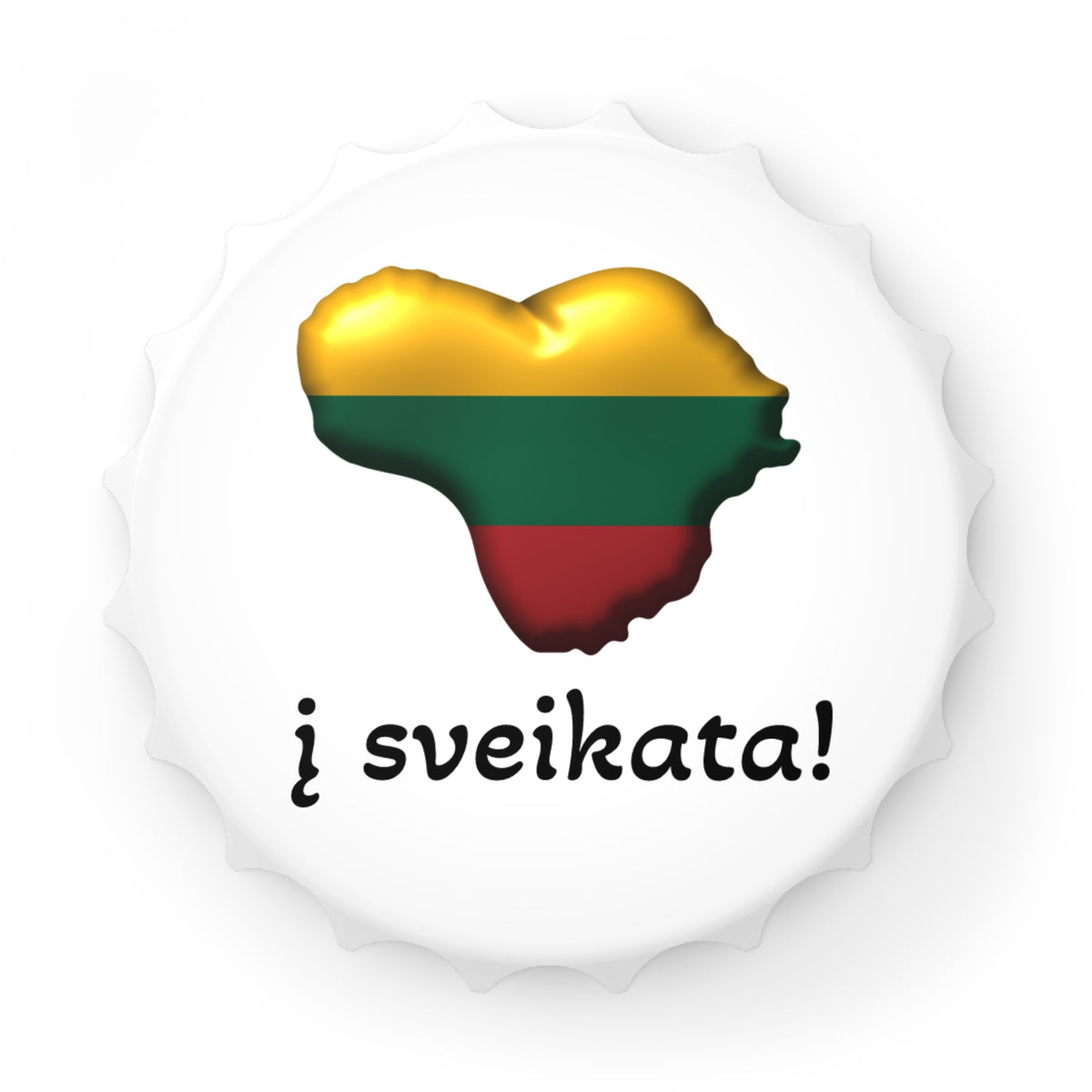 Heart of Lithuania Magnetic Bottle Opener, Design 3 | Lithuania Beer Opener